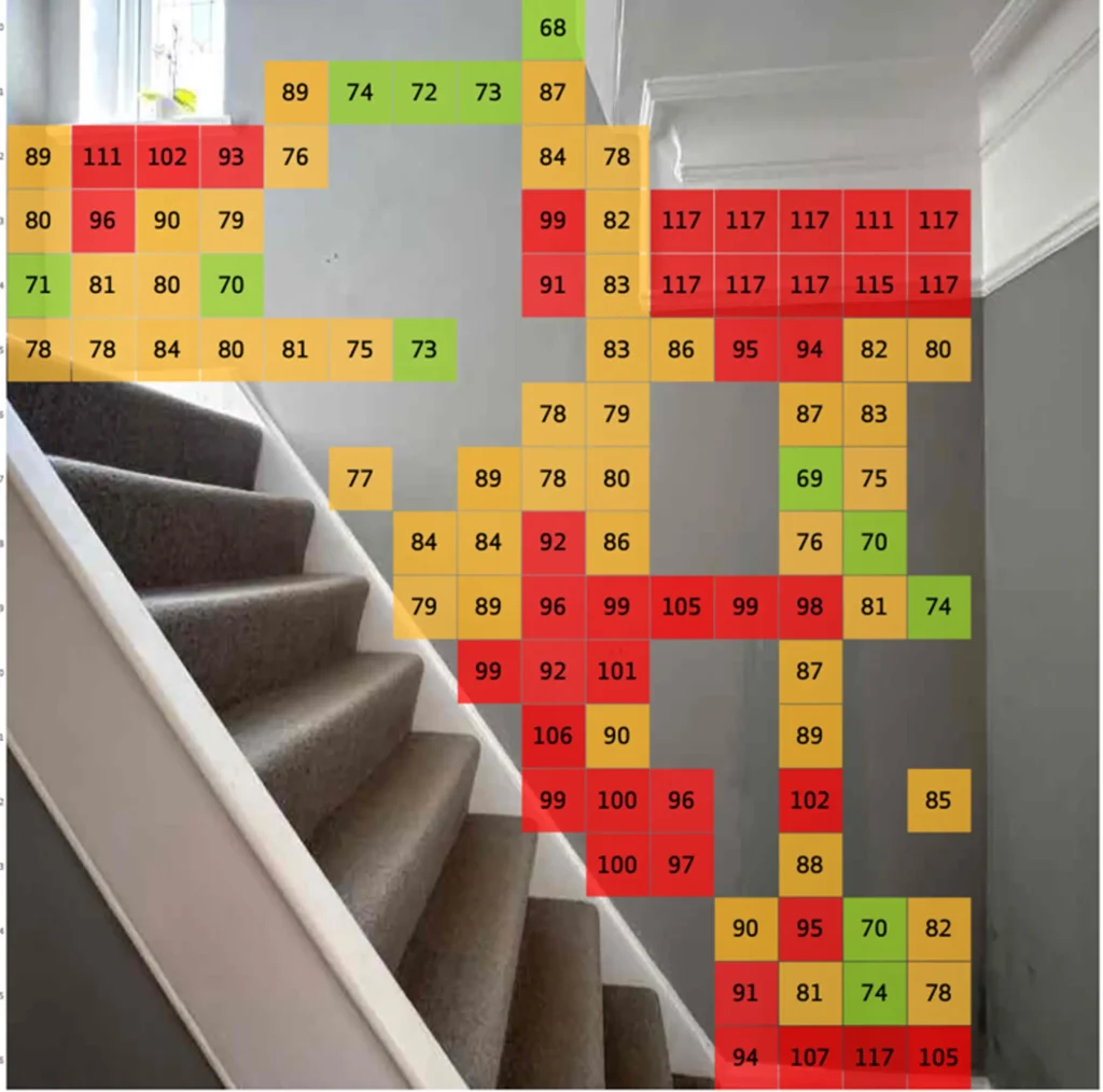 Rajvar's equipment is running in a room where the skirting and floor are being dried.